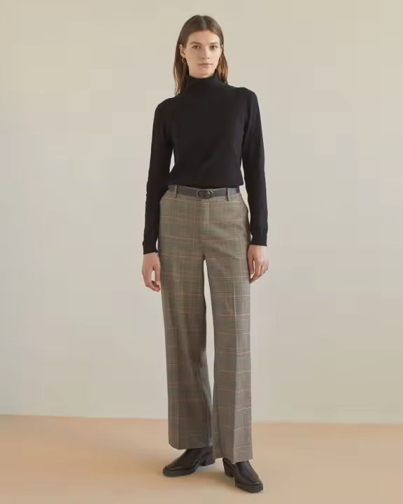 Yerse - 37805_100 - Pantalones Anchos De Cuadros - Mujer - 1