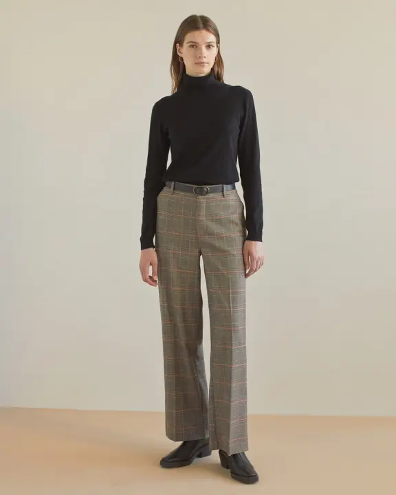 Yerse - 37805_100 - Pantalones Anchos De Cuadros - Mujer - 1