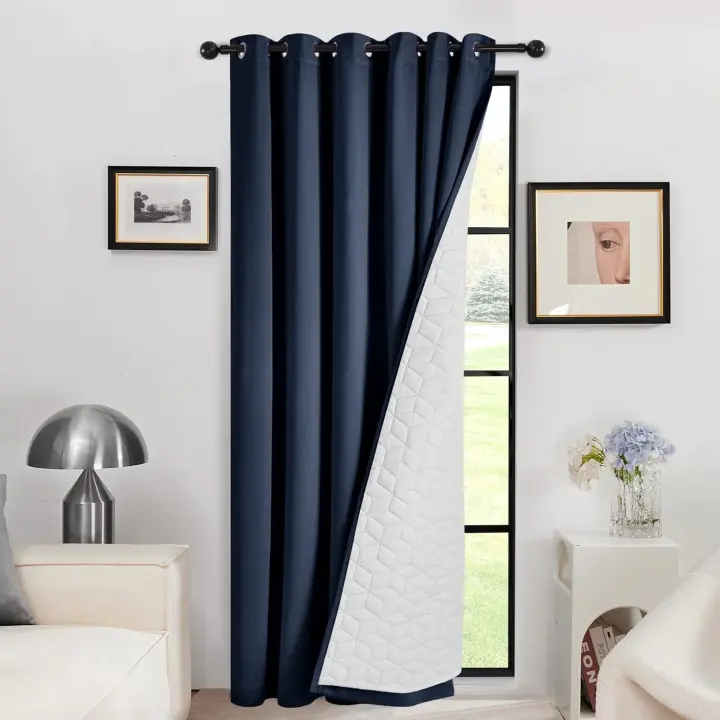 Deconovo Cortinas Termicas Aislantes Frio y Calor para Salon Dormitorio de Opacas 1 Pieza Cortina Divisoria, 200x280cm Negro - 1