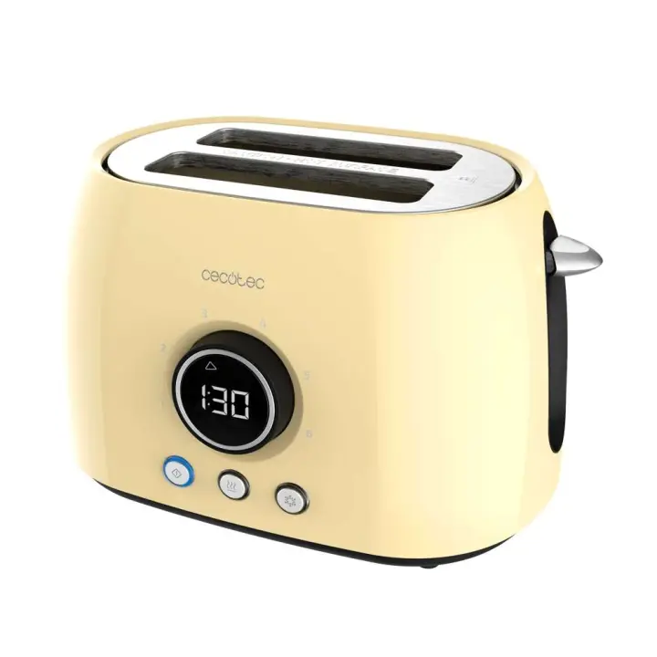 ClassicToast 8000 Yellow Double. Tostadora Digital de 800 W, 2 Ranuras extraanchas para 2 tostadas, Pantalla Digital, 3 Funciones, Varillas superiores, Diseño Retro en Amarillo - 1
