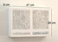 Tapa de Contador Pintada a Mano, Sol y Luna, Minimalista, En Gris y Blanco, 100% Original, con Relieve, Incluye Tornillos y Tacos para Fijar a la Pared - details 0