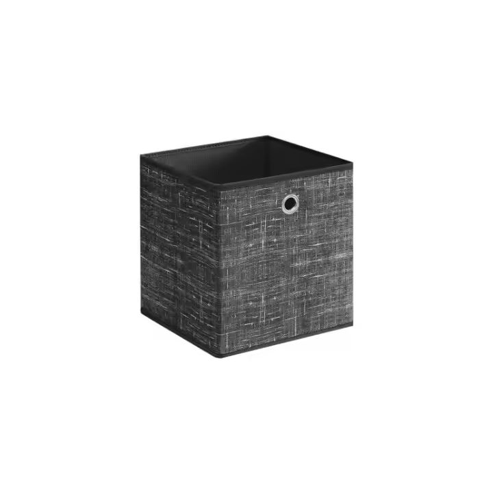 SONGMICS Cajas de Almacenamiento, Juego de 6 Cajas de Tela No Tejida con Asa, 33 x 33 x 33 cm, Unidad de Almacenamiento, para Estantes, Plegable, Almacenamiento de Ropa, Gris Jaspeado/Negro - 1
