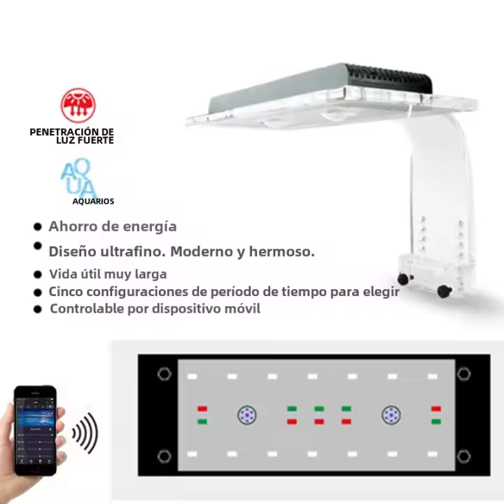 Luz LED ZETLIGHT ZA-1201AI Para Acuario Marino Y Arrecife De Coral Con Control WiFi Blanco Azul Adecuado Para SPS LPS Tipo De Montaje Clips-on Potencia 16W - 1