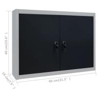 vidaXL Armario de herramientas de pared industrial metal gris y negro - details 7