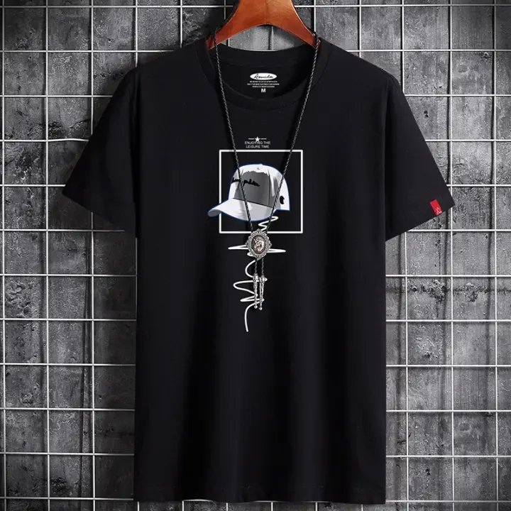 Camiseta De Verano Para Hombre 2024 Estilo Harajuku Vintage Y2k Cotton Impresión Camiseta Oversize Con Cuello Redondo Manga Corta Top Casual - 1