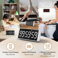 Temporizador Digital De Pantalla Grande Con Función De Tomate Y Cronómetro De Cuenta Atrás Ultra Larga Recordatorio De Escritorio LED Para Cocina - details 1