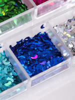 12 Grillas De Diseño Estelar De Cuatro Puntos Glitter Holográfico Para Uñas Adornos De Tela De Lentejuelas DIY Para Arte De Uñas - details 5