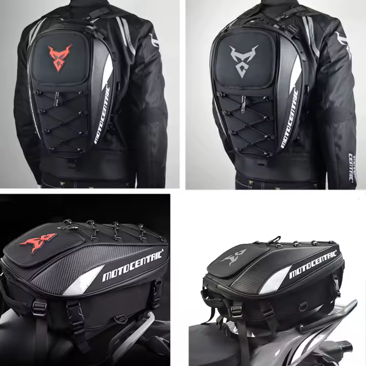 Bolsa De Asiento Trasero Para Motocicleta 37L Impermeable Almacenamiento De Casco Y Equipaje Moto Bolsa De Hombro Dual Uso - 1