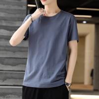 Camiseta De Verano Para Hombre Manga Corta Estilo Casual Cuello Redondo Color Sólido Versátil Ligera Y Transpirable - details 4