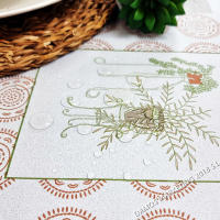 Mantel PVC, Mantel de hule, Ideal para el hogar, Cocina, Comedor, Fácil de limpiar, Para mesa rectangular, blanco. Prendas florales, Plantas, Hojas - details 1