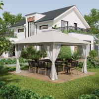 Outsunny Carpa Plegable Pop-up 3,92x3,92x2,83 m Cenador de Jardín con Altura Ajustable Protección UV50+ Doble Techo Mosquiteras y Bolsa de Ruedas para Fiestas Camping - details 1