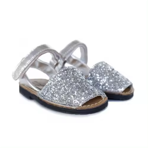 Menorquinas niñas GLITTER Hermi 361 con velcro. Hechas en España - 1