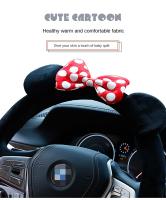 Funda De Volante De Coche Creativa Y Divertida De Peluche Para Invierno Guantes De Manillar De Volante Tamaño Único - details 3