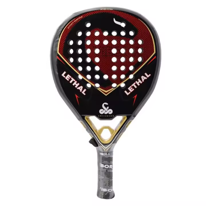 Pala Vibora Lethal Advanced Roja Y Dorada Regalo Overgrip + Protector - 1
