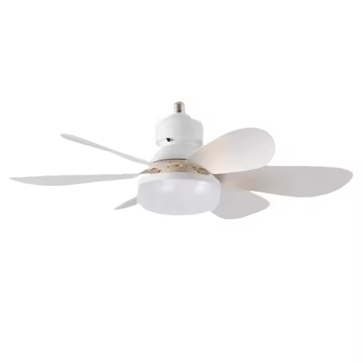 Ventilador de techo con luz y mando a distancia, ventilador de techo luz con ventilador silencioso, E27, color y velocidad regulables, temporizador, 6 aspas para dormitorio (42 cm) - 1