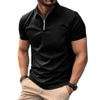 Camisa Polo Hombre Manga Corta Cierre De Cremallera Ligera Para Verano Moda Casual Deporte Jogger Tops Grandes - details 1
