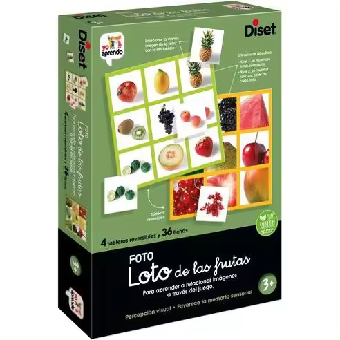 Diset Juego de Mesa Yo Aprendo - Loto Foto: Frutas - 1
