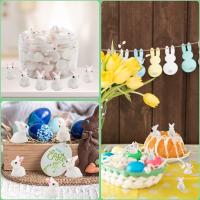 Figuras De Conejitos Miniatura De Resina Lindos 200/100 Piezas Decoración De Miniatura De Conejo Blanco Pequeño Para Jardín De Muñecas Y Paisajismo - details 3