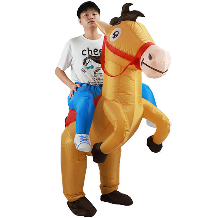 Disfraz Inflable De Caballo Para Halloween Show Divertido Animal Con Montura Caminando Y Jazz Traje Inflable De Adultos Unisex