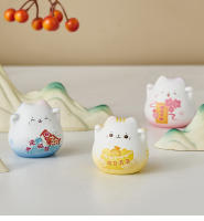 Adorno De Hogar Encantador De Gato Maneki Neko Cerámica Decoración De Suerte Animal Estatua Regalos Para Oficina Y Habitación - details 0