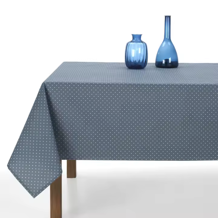 Plusdescanso- Mantel resinado antimanchas Topo Azul. Totalmente hidrófugo, repele el agua y cualquier líquido que se derrame. Diferentes medidas. - 1
