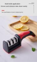 Afilador De Cuchillos De 3 Segmentos Para Cocina Multifuncional Portátil Con Piedra De Afilar Negra Herramienta De Afilado Para Cocina - details 4