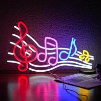 Luces Neón De Notas Pentatónicas LED Para Decoración De Pared En Estudio De Música Clase De Música Fiesta Bar Habitación Dimmer - details 0