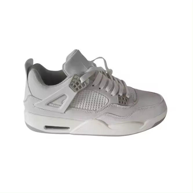 Mº005 BLANCO-GRIS MARCA PERVERSA BASKET zapatillas de skate clásicas retro 4 para hombre, zapatillas deportivas de baloncesto, zapatillas informales para correr y caminar, - 1