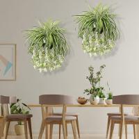 1pc Chlorophytum Artificial Colgante Planta Falsa De Plástico Para Decoración De Jardín Y Pared De Hogar Verde Sintético Para Exterior Y Interior - details 4