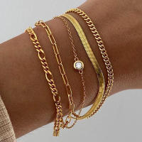 Juego De Máximo 6PCS Cadena De Serpiente Plana Dorada Para Hombres Y Mujeres Joyería De Moda Clásica Vintage Regalo Ideal Para Fiestas Bodas Aniversarios Viajes Uso Diario - details 9