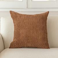 Funda De Cojín De Terciopelo 18x18 Estampado Rayado Para Decoración De Sala De Estar Cama Sofá Suave Cubierta De Cojín Beige Blanco - details 14