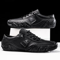 Zapatos Planos Casuales Para Hombres Hechos a Mano En Cuero PU Cómodos Mocasines Transpirables Zapatillas De Exterior - details 3