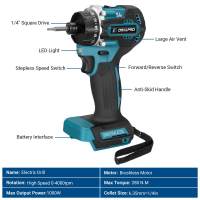 Destornillador Eléctrico Sin Cable De 1/4 Pulgada Con Torque De 280N.m Para Batería Makita 18V Herramienta Eléctrica Drillpro Para DIY En El Hogar - details 1