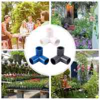 Conector en T de plástico PVC para manguera de jardín, junta de 3 vías, adaptador de tubería de riego, herramientas de piezas de tubo, 16 piezas, 20mm - details 4