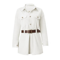Vestido Mini Retro WhereMery Con Cuello Enrollado Y Botones Decorativos Slim Para Mujer Casual Compra Online - details 7