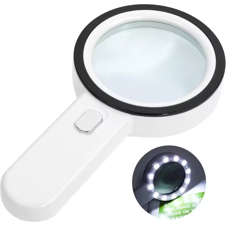 Lupa Iluminada, Lupa de mano de gran augmentation 30x, Lupa Para Leer Libros con 12 LEDs - 1