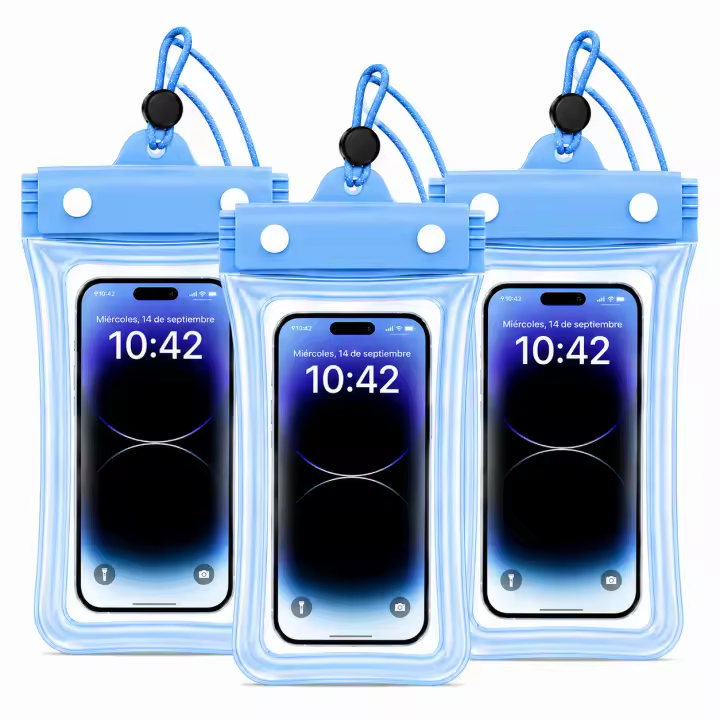 Home-Pack de 3 Unidades  Fundas Impermeable Universal IPX8 para Móvil con Cordón Ajustable, Pantalla Táctil Sensible, Protección para Playa, Piscina, Kayak y Buceo - 1