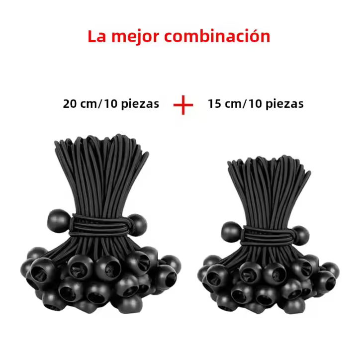 Cordones Elásticos Para Tarpas Y Poles De Bandera Accesorios De Camping Y Barco 10/20/40pcs Bungee Ball Terminales De Cuerda Para Tienda De Campaña - 1
