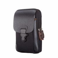 Bolsa De Cintura Para Hombre En Cuero PU Negro Con Doble Cremallera Bolso De Monedas Casual Para Exteriores - details 0