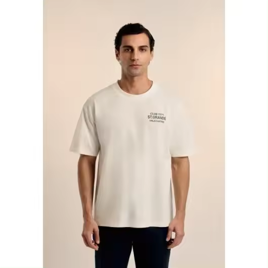 Camiseta Valecuatro oversize blanco roto - 1