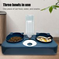 Cuencos para Gatos, baby Automático Pet Gatii Cat Para Agua y Comida Dispensadores automáticos de Agua Perfect Reclinable Neck Pction para Cat Chen (Azul) - details 1