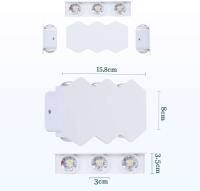 Luz de pared interior LED de 6W, lámpara de pared rectangular moderna hasta el punto, 3000K luz blanca cálida iluminación de pared de aluminio, para sala de estar dormitorio escalera pasillo blanco [clase de energía A ++] - details 0