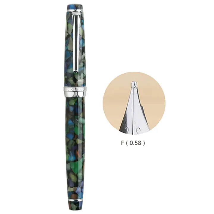 Bolígrafo De Tinta Moonman High-end Con Clip De Metal Completo Y Resina De Luna Nueva Punta Iridium Extra F Para Escuela Y Oficina - 1