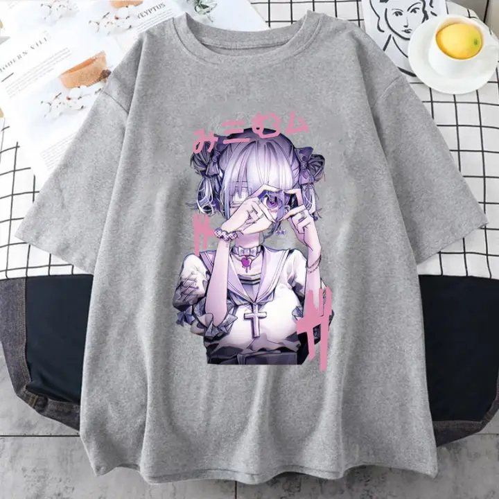Camiseta De Anime Kurono Kyou Estilo Punk Y2K Para Mujer Manga Corta Deporte Casual Manga Larga Temporada Transversal - 1