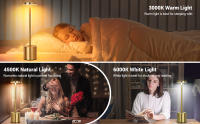 Lámpara De Mesa LED Recargable Toque Metálica Con Ambiente Multicolor Luz Nocturna Creativa Para Decoración Al Aire Libre Y Dormitorio - details 10