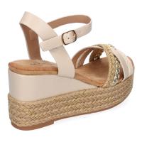 PuntoSalao Sandalias de cuña y plataforma en yute hebilla para mujer color beige F260-14 - details 2