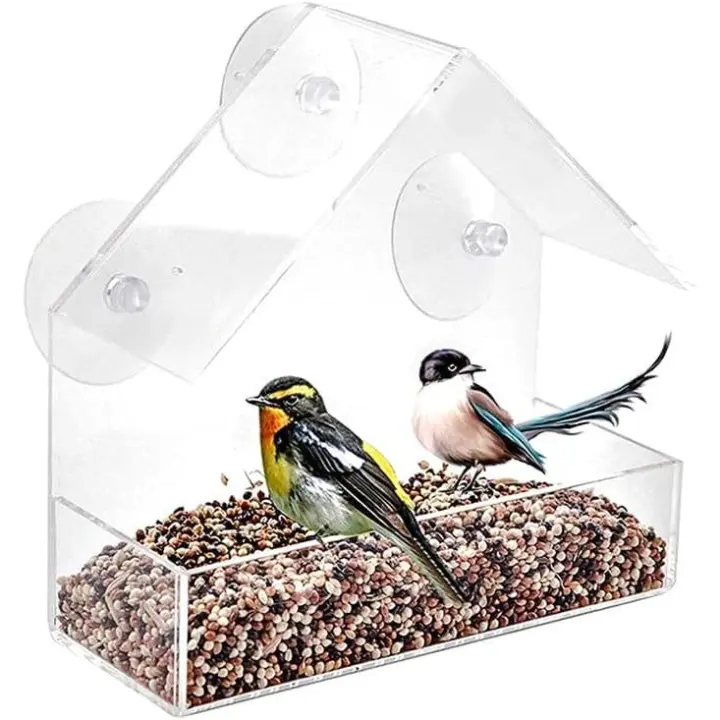 Comedero para Pájaros transparente para Ventanas-Utenu Ventana: Alimenta tus Pájaros con Estilo. - 1