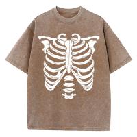 Camiseta De Algodón Suave Para Hombre Con Diseño De Patrón De Esqueleto Y Hueso Camiseta De Manga Corta Transpirable Y Original Para La Moda De Verano - details 7