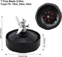 Der Blade Repuesto 7 para Cuchilla Extractora Ninja Pro Compatible con Nutri Ninja Car iQ BL480 BL481 BL482-30 BL487 BL492 con Goma de Silicona - details 0