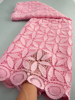 Tela De Encaje Africano Guipure Con Lentejuelas Soluble En Agua Para Mujer Vestidos De Boda Y Fiesta TY3607 100% Poliéster 120CM - details 1
